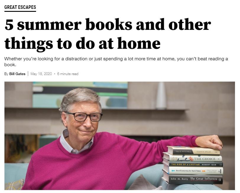 Bill Gates’ Summer Reading Picks from PRH
