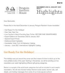 December & January Adult Newsletter cover