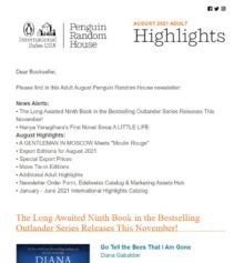 August 2021 Adult Highlights Newsletter cover