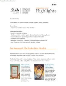 December 2021 Adult Highlights Newsletter cover
