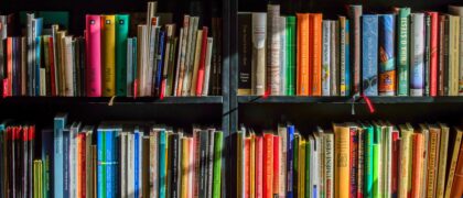 Photo of shelved filled with books